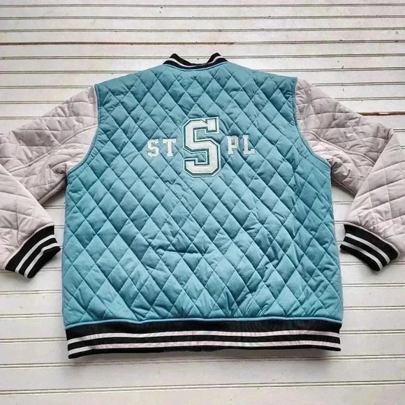 NWT $138 Staple Division Quilted Jacket Teal Blue Pigeon Men's Zip Size XL - Picture 12 of 13